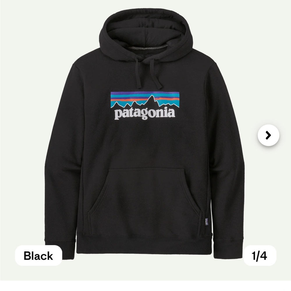 Patagonia Uprisal Hoody Hoodie Sweatshirt Mens Large Black Logo - Picture 1 of 6